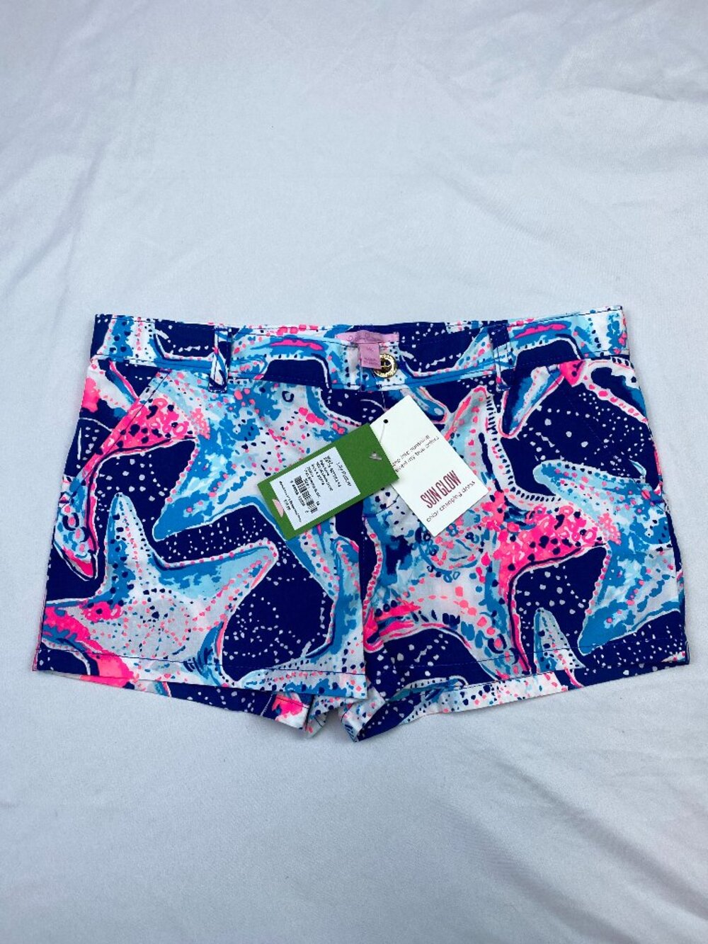 NWT Lilly Pulitzer Girls Mini Callahan Short Indigo Star Struck Glow Size 14